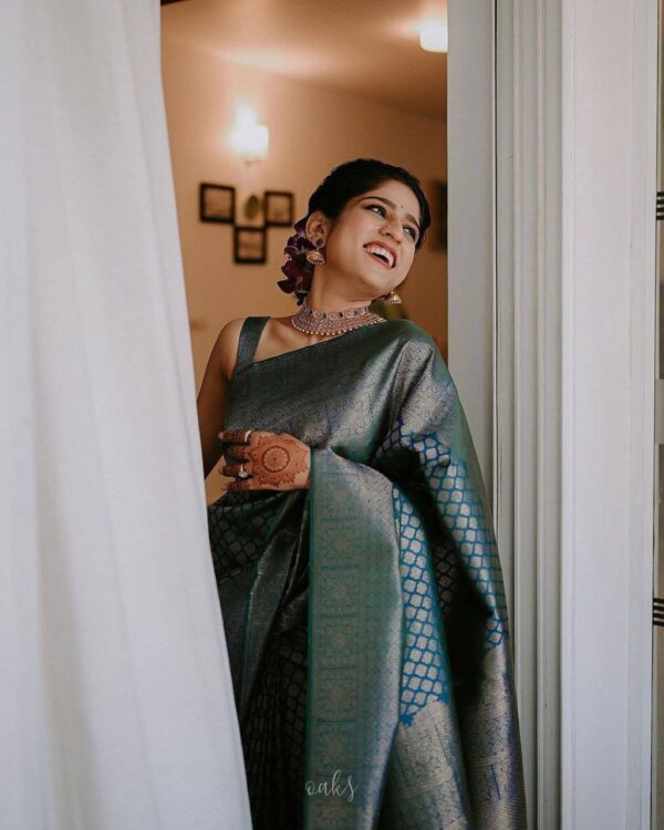 Banarasi Silk Latest Fashion Blue Saree
