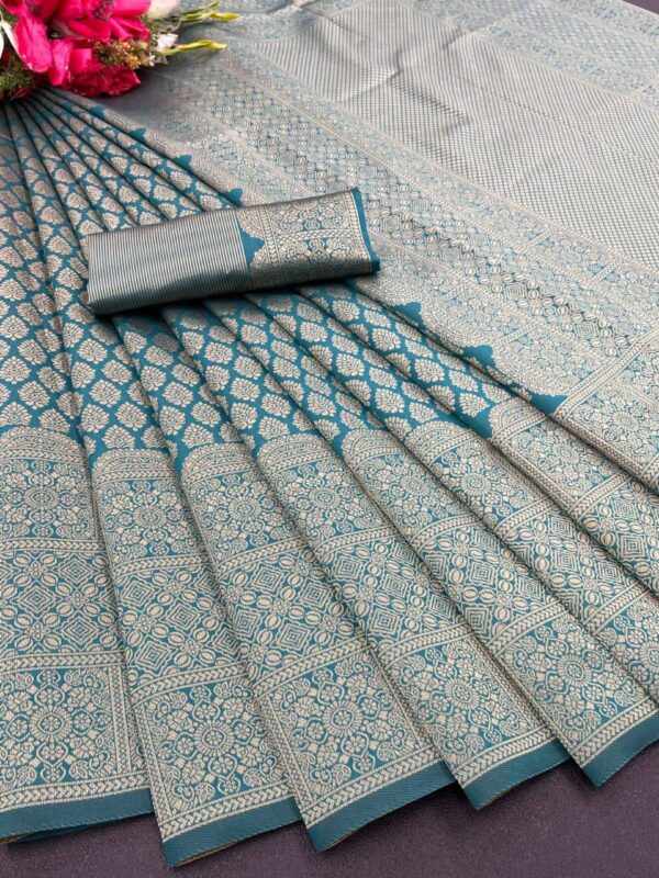 Banarasi Silk Latest Fashion Blue Saree