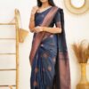 Stylish Women Formal Blue Saree