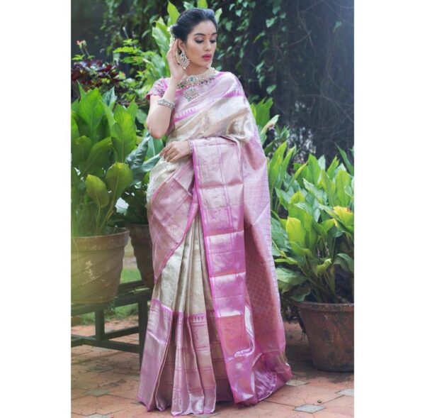 Bollywood Pink Saree Party wear Silk