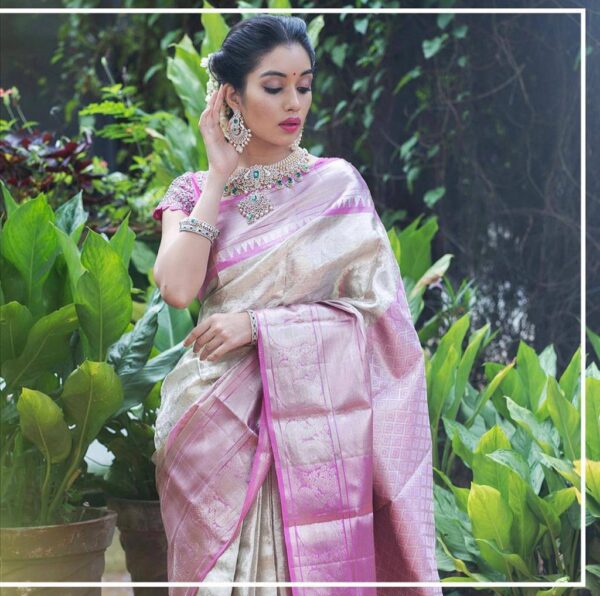 Bollywood Pink Saree Party wear Silk