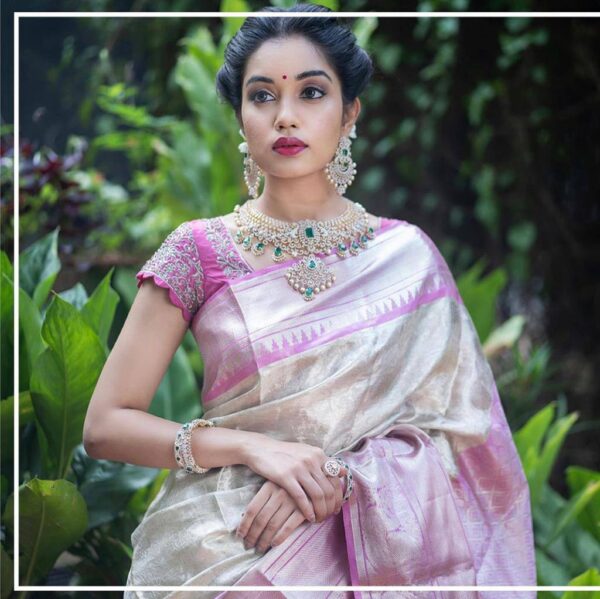 Bollywood Pink Saree Party wear Silk
