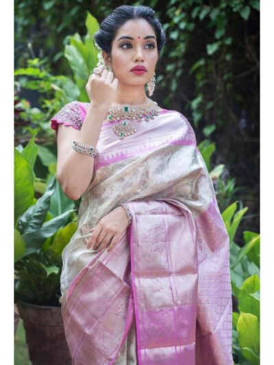 Bollywood Pink Saree Party wear Silk