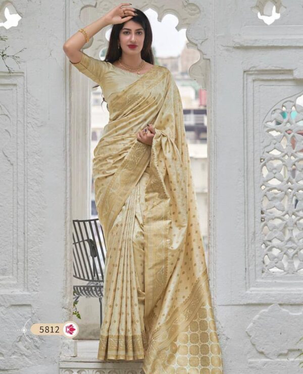 cream saree