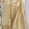 Designer Wedding Cream Saree