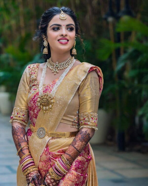 Bridal Designer Border Silk Pink Saree