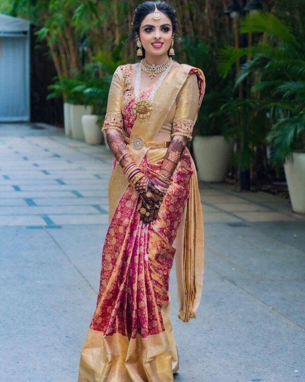 Bridal Designer Border Silk Pink Saree