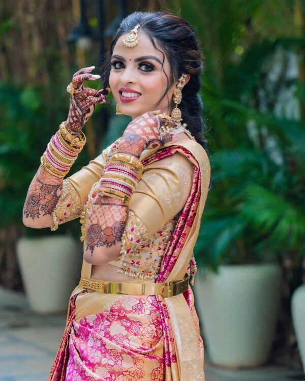 Bridal Designer Border Silk Pink Saree
