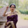 Wedding Traditional Silk Purple Saree