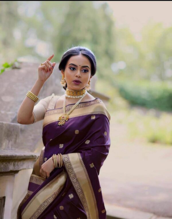 Wedding Traditional Silk Purple Saree