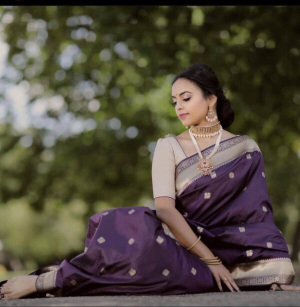 Wedding Traditional Silk Purple Saree