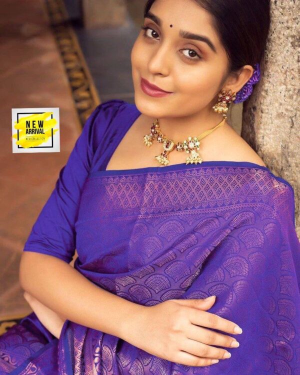 Designer Banarasi Silk Blue Saree