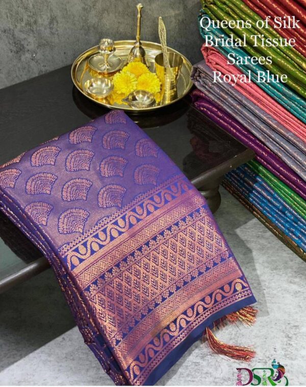 Designer Banarasi Silk Blue Saree