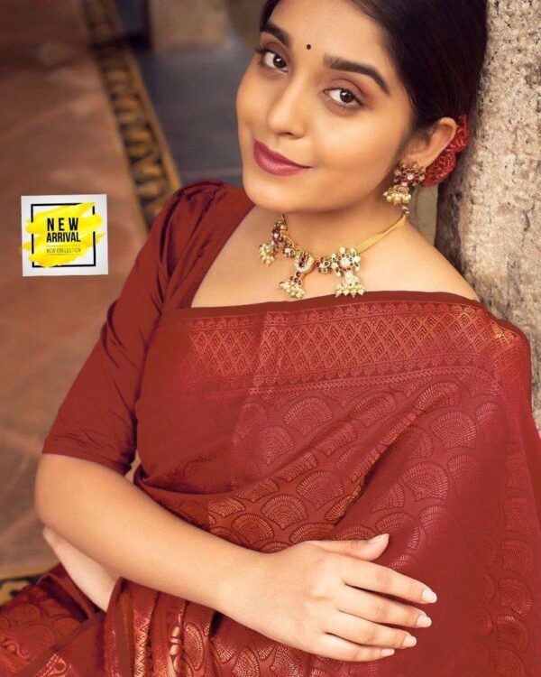 Bollywood Wedding Silk Maroon Saree