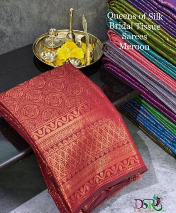 Bollywood Wedding Silk Maroon Saree