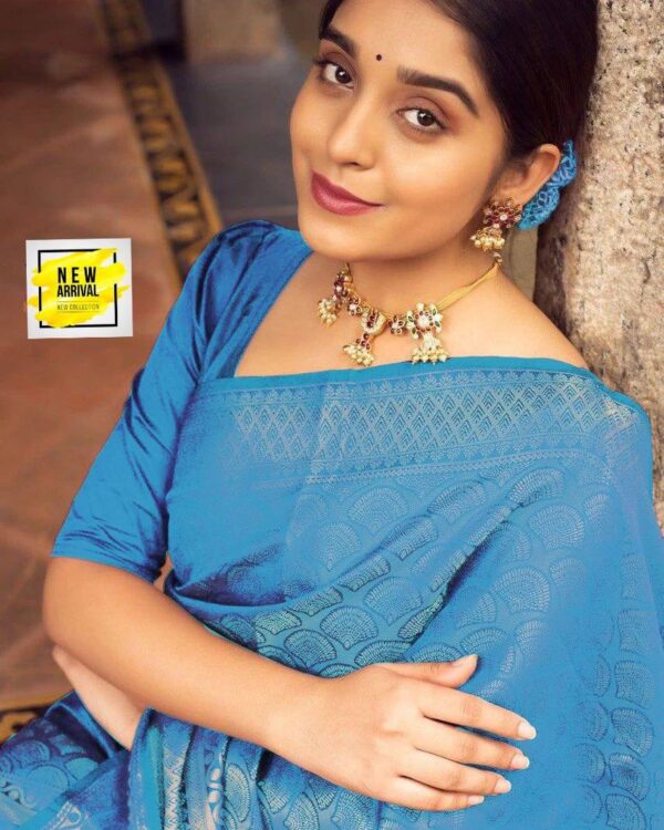 Wedding Party Silk Sky Blue Saree
