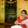 Double Color Red White Saree
