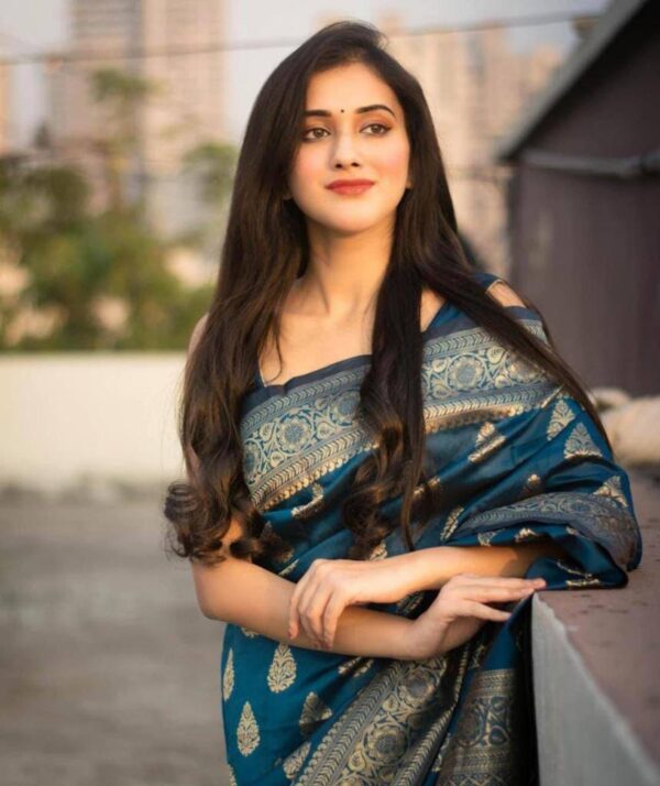 Traditional Banarasi Blue Saree