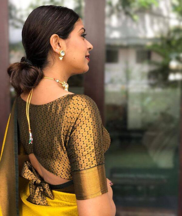 Wedding Banarasi Silk Yellow Saree
