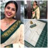 Green White Saree