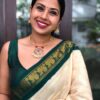 Green White Saree