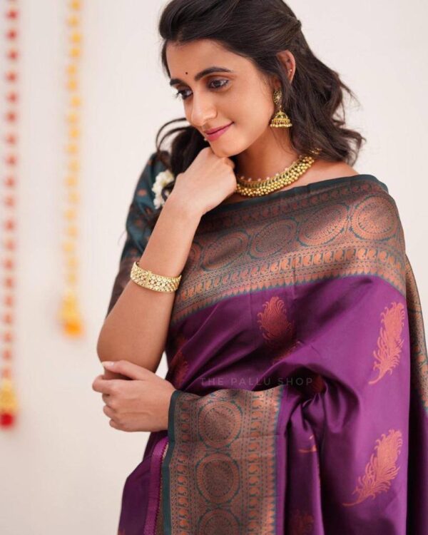 Banarasi Wedding Silk Purple Saree