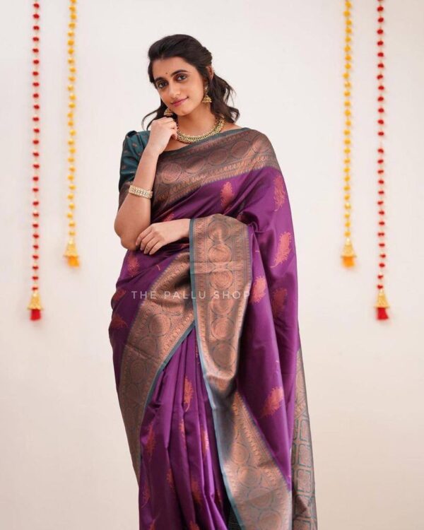Banarasi Wedding Silk Purple Saree