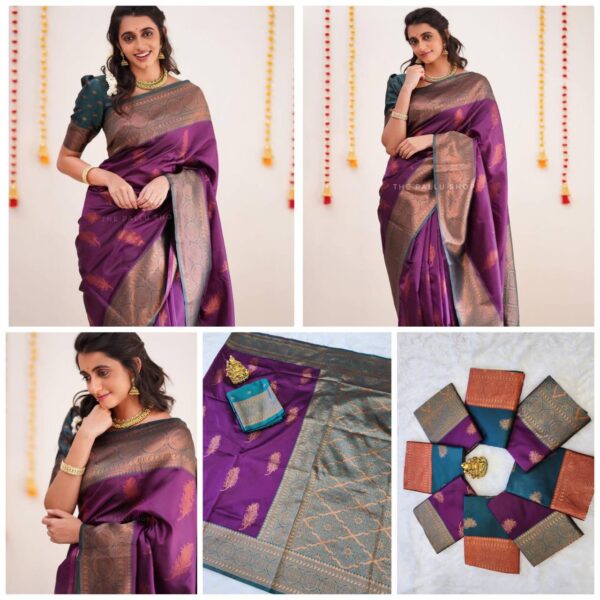 Banarasi Wedding Silk Purple Saree