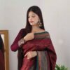 Traditional Banarasi Maroon Saree