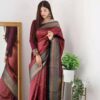 Traditional Banarasi Maroon Saree