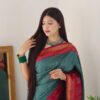 Sky Blue Saree with Pink Designer Border