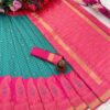 Sky Blue Saree with Pink Designer Border