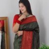 Wedding Green Saree with Red Border