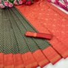Wedding Green Saree with Red Border