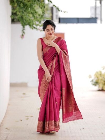 Banarasi Formal Silk Pink Saree
