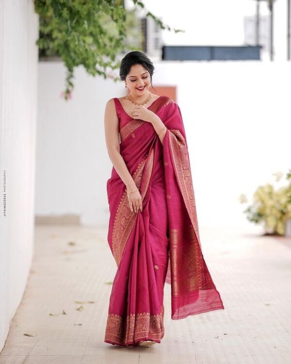 Banarasi Formal Silk Pink Saree