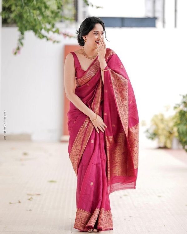 Banarasi Formal Silk Pink Saree