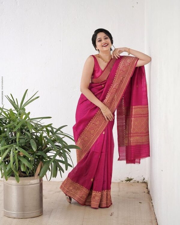 Banarasi Formal Silk Pink Saree