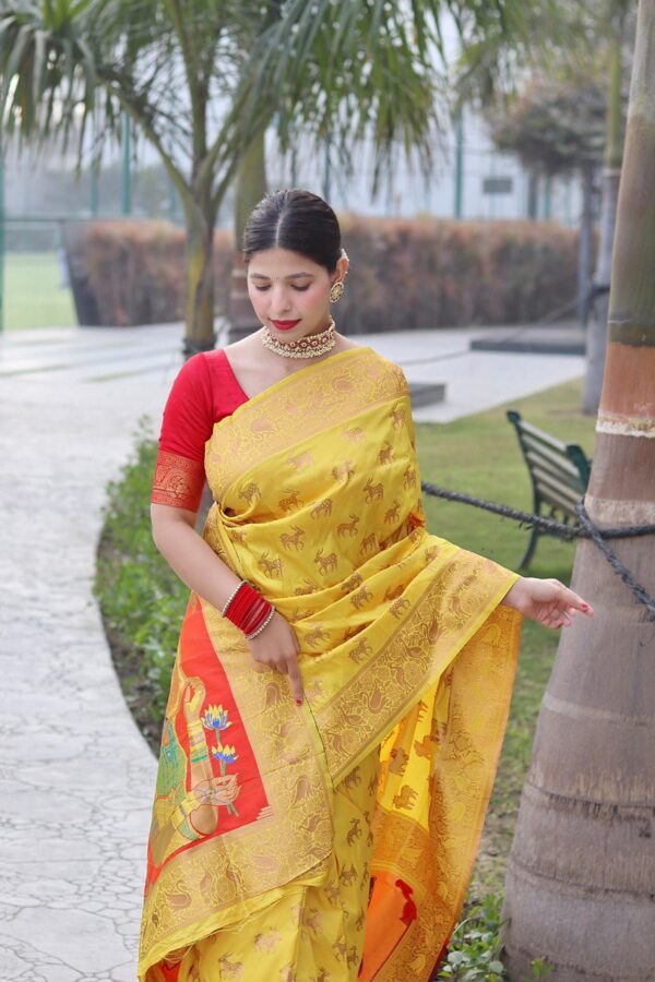 Banarasi Wedding Yellow Saree