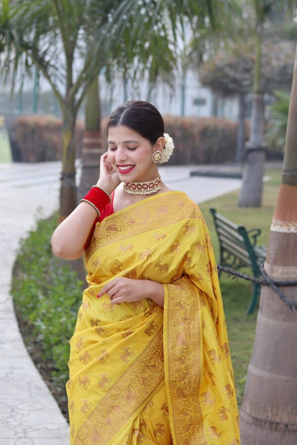 Banarasi Wedding Yellow Saree