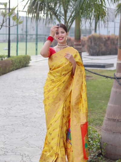 Banarasi Wedding Yellow Saree
