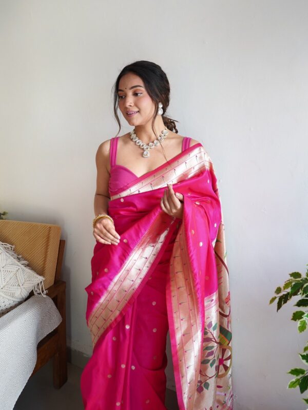 Designer Wedding Banarasi Pink Saree