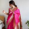 Designer Wedding Banarasi Pink Saree