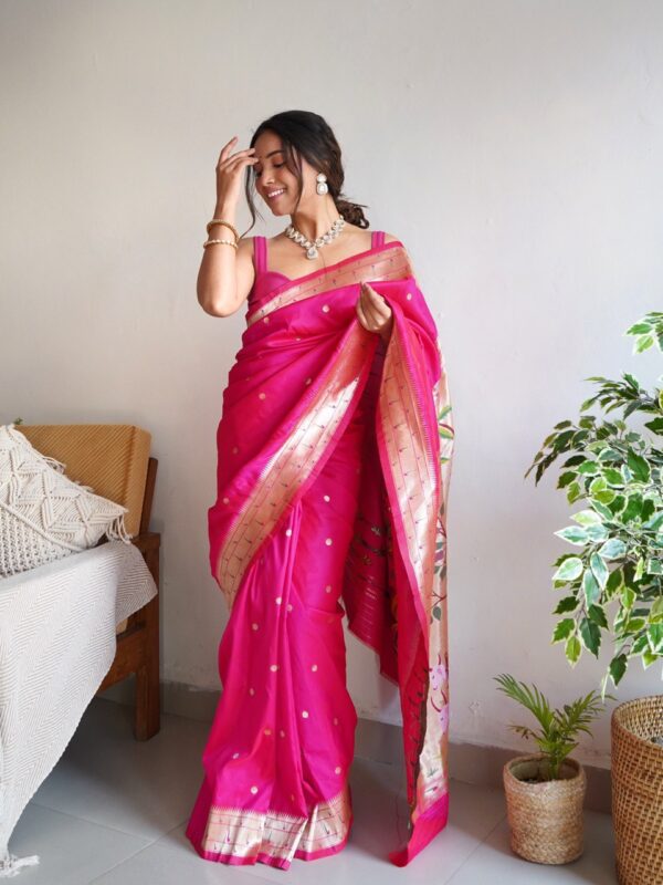 Designer Wedding Banarasi Pink Saree