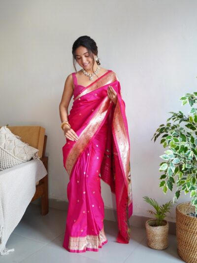 Designer Wedding Banarasi Pink Saree