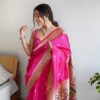 Designer Wedding Banarasi Pink Saree