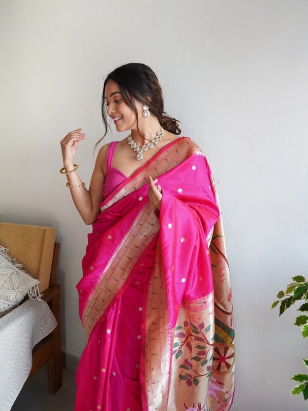 Designer Wedding Banarasi Pink Saree