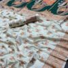 Traditional Silk White Saree With Rich Pallu