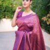 Designer Banarasi Purple Saree