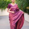 Designer Banarasi Purple Saree